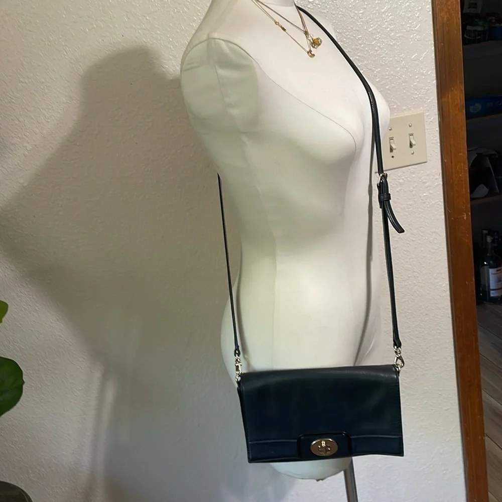 Kate Spade smooth black leather crossbody bag